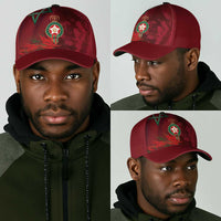 Morocco National Football Classic Cap The Atlas Lions Grunge with National Flag - Wonder Print Shop