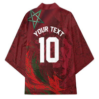 Custom Morocco National Football Kimono The Atlas Lions Grunge with National Flag - Wonder Print Shop