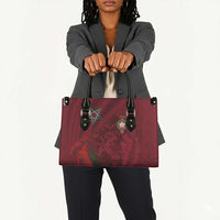 Morocco National Football Leather Bag The Atlas Lions Grunge with National Flag - Wonder Print Shop