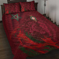 Morocco National Football Quilt Bed Set The Atlas Lions Grunge with National Flag - Wonder Print Shop