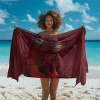 Morocco National Football Sarong The Atlas Lions Grunge with National Flag - Wonder Print Shop