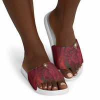Morocco National Football Slide Sandals The Atlas Lions Grunge with National Flag - Wonder Print Shop