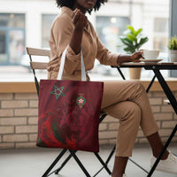 Morocco National Football Tote Bag The Atlas Lions Grunge with National Flag - Wonder Print Shop