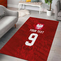 Custom Poland National Football Area Rug The Eagles on Flames - Wonder Print Shop