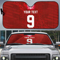 Custom Poland National Football Auto Sun Shade The Eagles on Flames - Wonder Print Shop