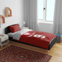 Custom Poland National Football Bedding Set The Eagles on Flames - Wonder Print Shop