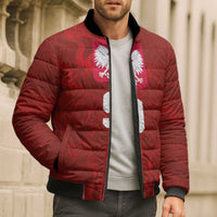 Custom Poland National Football Bomber Puffer Jacket The Eagles on Flames - Wonder Print Shop