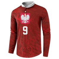 Custom Poland National Football Button Sweatshirt The Eagles on Flames - Wonder Print Shop