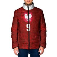 Custom Poland National Football Padded Jacket The Eagles on Flames - Wonder Print Shop