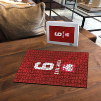 Custom Poland National Football Puzzle The Eagles on Flames - Wonder Print Shop