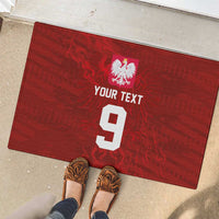 Custom Poland National Football Rubber Doormat The Eagles on Flames - Wonder Print Shop