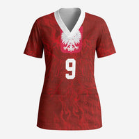 Custom Poland National Football Scrub Top The Eagles on Flames - Wonder Print Shop