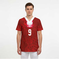 Custom Poland National Football Scrub Top The Eagles on Flames - Wonder Print Shop