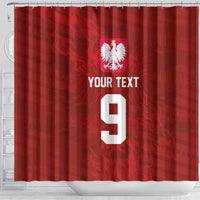 Custom Poland National Football Shower Curtain The Eagles on Flames - Wonder Print Shop