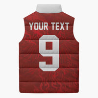 Custom Poland National Football Sleeveless Puffer Jacket The Eagles on Flames - Wonder Print Shop