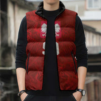 Custom Poland National Football Sleeveless Puffer Jacket The Eagles on Flames - Wonder Print Shop