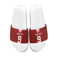 Custom Poland National Football Slide Sandals The Eagles on Flames - Wonder Print Shop