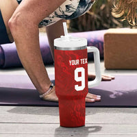 Custom Poland National Football Tumbler With Handle The Eagles on Flames - Wonder Print Shop