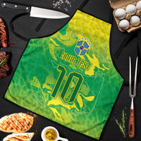 Custom Brazil National Football Apron South American Wild Nature Sporty Style - Wonder Print Shop