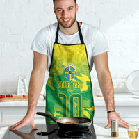 Custom Brazil National Football Apron South American Wild Nature Sporty Style - Wonder Print Shop