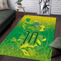 Custom Brazil National Football Area Rug South American Wild Nature Sporty Style - Wonder Print Shop