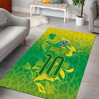 Custom Brazil National Football Area Rug South American Wild Nature Sporty Style - Wonder Print Shop