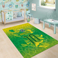 Custom Brazil National Football Area Rug South American Wild Nature Sporty Style - Wonder Print Shop