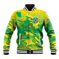 Custom Brazil National Football Baseball Jacket South American Wild Nature Sporty Style - Wonder Print Shop