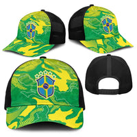 Brazil National Football Baseball Net Cap South American Wild Nature Sporty Style - Wonder Print Shop