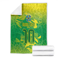 Custom Brazil National Football Blanket South American Wild Nature Sporty Style - Wonder Print Shop