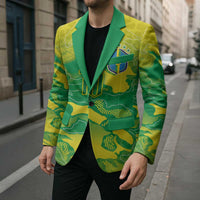 Custom Brazil National Football Blazer South American Wild Nature Sporty Style - Wonder Print Shop
