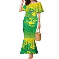 Custom Brazil National Football Family Matching Mermaid Dress and Hawaiian Shirt South American Wild Nature Sporty Style - Wonder Print Shop