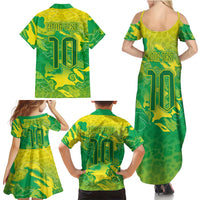 Custom Brazil National Football Family Matching Summer Maxi Dress and Hawaiian Shirt South American Wild Nature Sporty Style - Wonder Print Shop