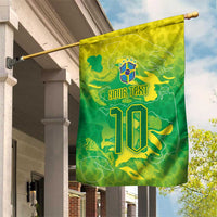 Custom Brazil National Football Garden Flag South American Wild Nature Sporty Style - Wonder Print Shop