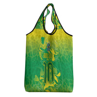 Custom Brazil National Football Grocery Bag South American Wild Nature Sporty Style - Wonder Print Shop