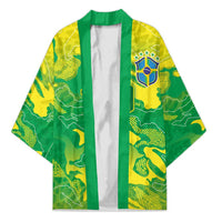 Custom Brazil National Football Kimono South American Wild Nature Sporty Style - Wonder Print Shop