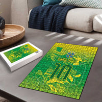 Custom Brazil National Football Puzzle South American Wild Nature Sporty Style - Wonder Print Shop