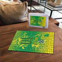 Custom Brazil National Football Puzzle South American Wild Nature Sporty Style - Wonder Print Shop