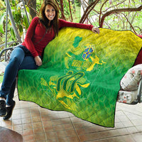 Custom Brazil National Football Quilt South American Wild Nature Sporty Style - Wonder Print Shop