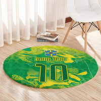 Custom Brazil National Football Round Carpet South American Wild Nature Sporty Style - Wonder Print Shop