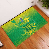 Custom Brazil National Football Rubber Doormat South American Wild Nature Sporty Style - Wonder Print Shop