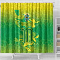 Custom Brazil National Football Shower Curtain South American Wild Nature Sporty Style - Wonder Print Shop