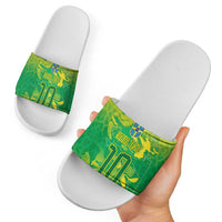 Custom Brazil National Football Slide Sandals South American Wild Nature Sporty Style - Wonder Print Shop