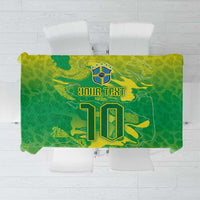 Custom Brazil National Football Tablecloth South American Wild Nature Sporty Style - Wonder Print Shop