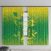 Custom Brazil National Football Window Curtain South American Wild Nature Sporty Style - Wonder Print Shop