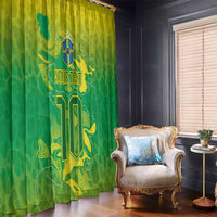 Custom Brazil National Football Window Curtain South American Wild Nature Sporty Style - Wonder Print Shop