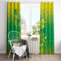 Custom Brazil National Football Window Curtain South American Wild Nature Sporty Style - Wonder Print Shop
