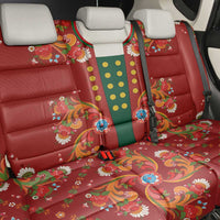Norwegian Male Bunad Back Car Seat Cover with Rosemaling Folk Art Red Color - Wonder Print Shop