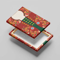 Norwegian Male Bunad Canvas Wall Art with Rosemaling Folk Art Red Color - Wonder Print Shop