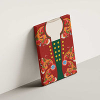 Norwegian Male Bunad Canvas Wall Art with Rosemaling Folk Art Red Color - Wonder Print Shop